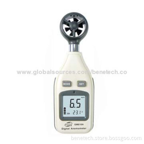 Digital Anemometer, 0-30ms Air Velocity/-10-45°C Air Temperature, Small, Light, Easy to Operate